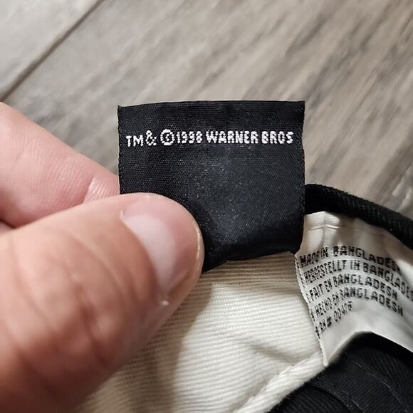 Vintage 1999 TAZ Looney Tunes WB Snapback Hat Baseball Cap Black - Picture 7 of 7